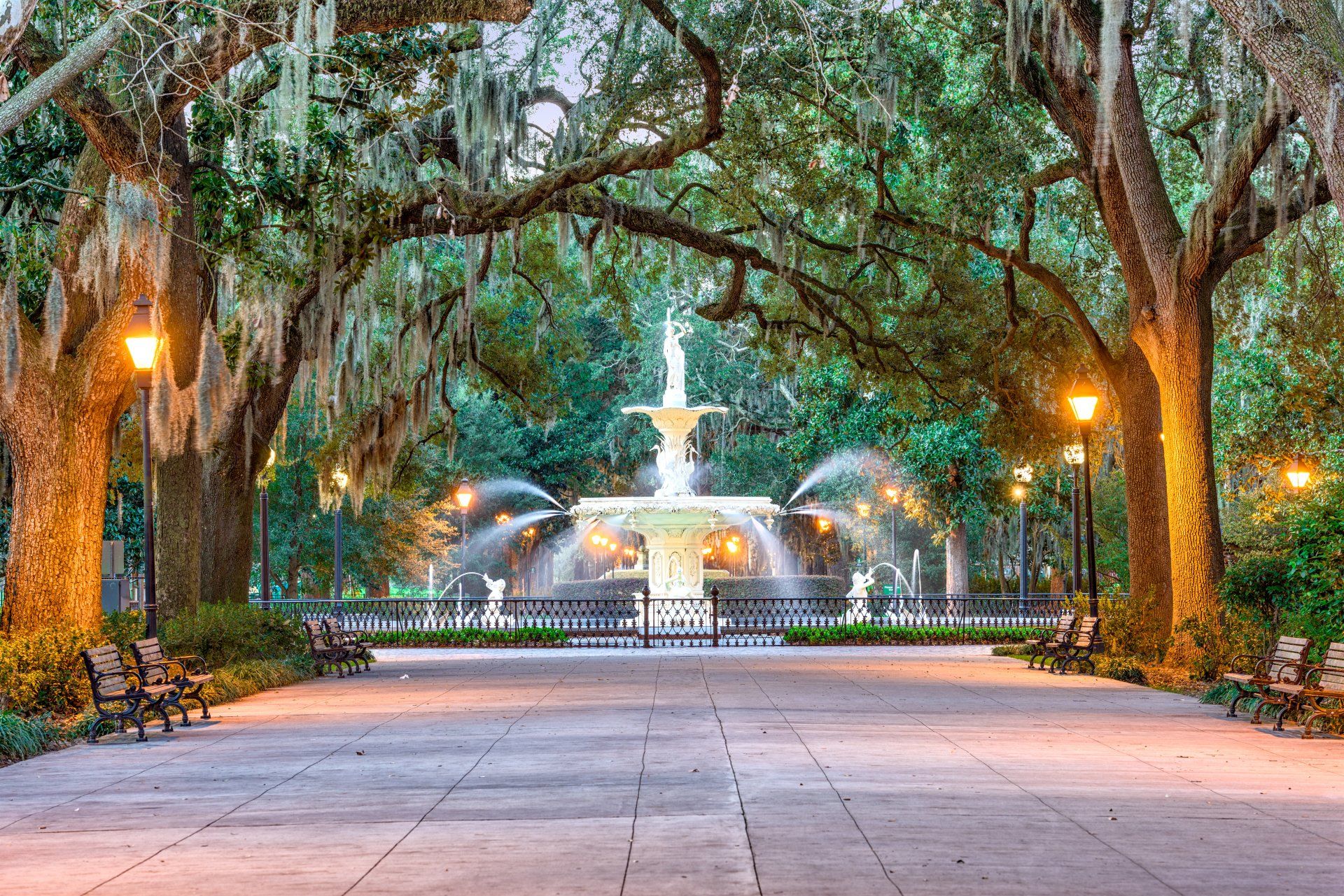 At the north end of Forsyth Park, is the beautiful white marble fountain that Savannah is known for around the world.