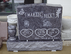 Benches — Headstone with Three Hearts Engrave in Cheektowaga, NY