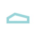 Light blue stylized house outline.