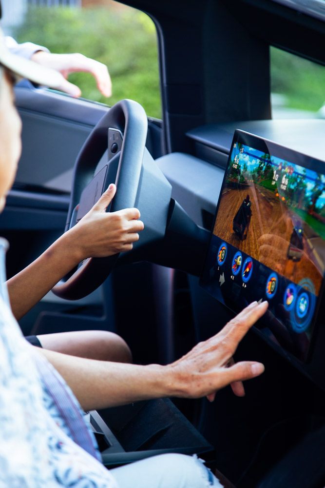 cybertruck inside play games boys girls kids birthday celebration luxury event service