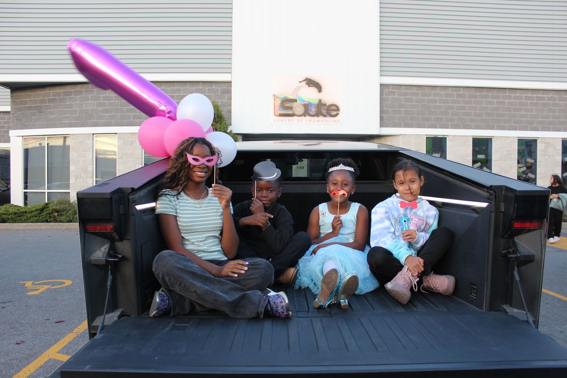 cybertruck black girls play games boys girls kids birthday celebration luxury event service