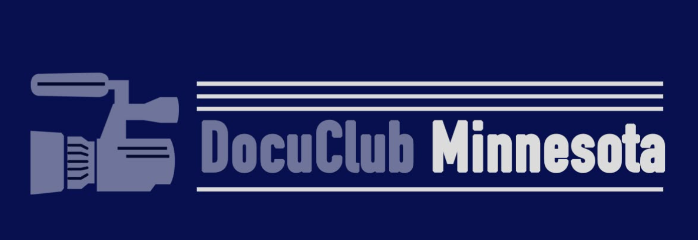 White hexagon containing a blue circle with two curved white lines, on a blue background.