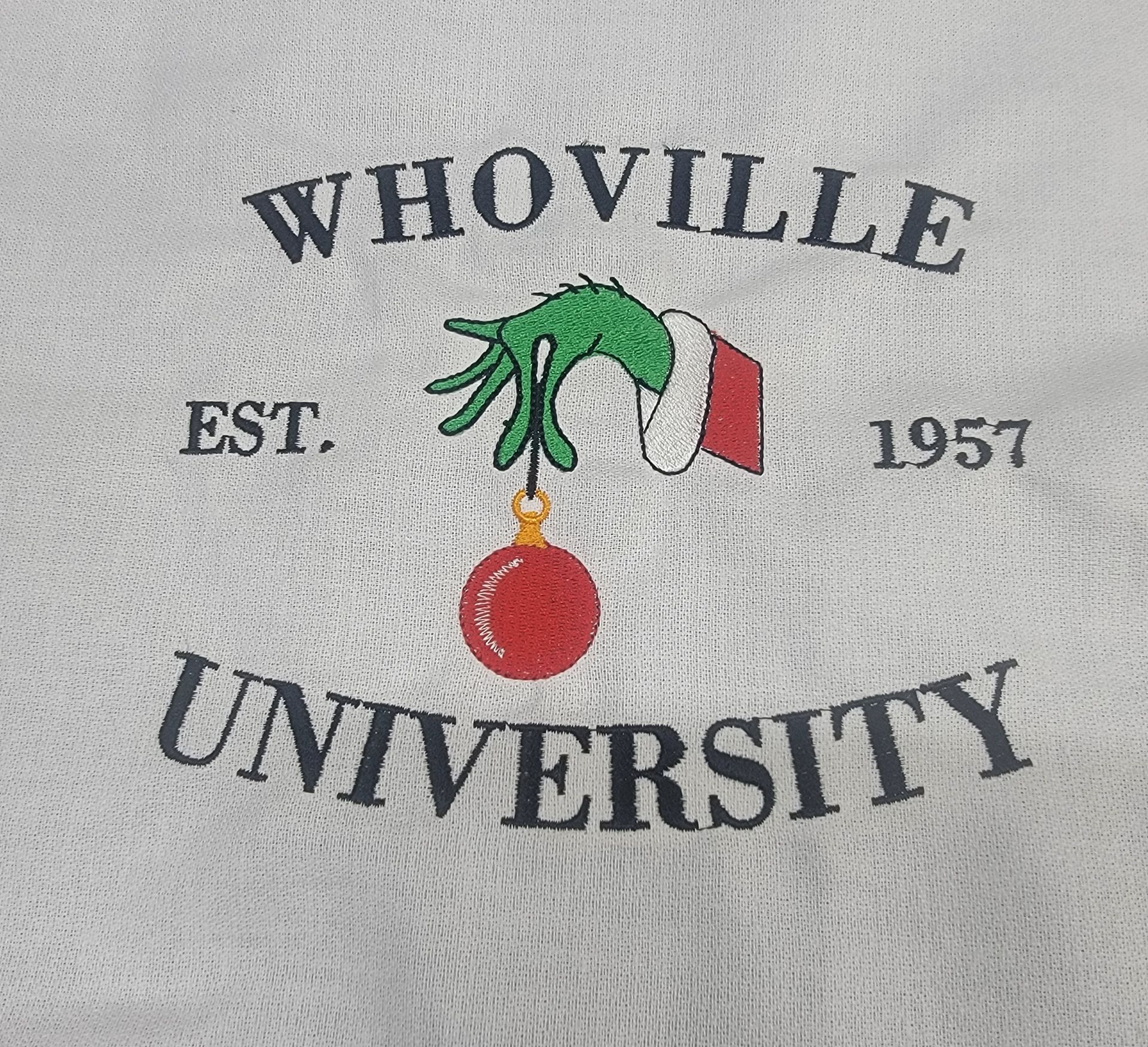 Whoville University Embroidered Sweatshirt or Hoodie