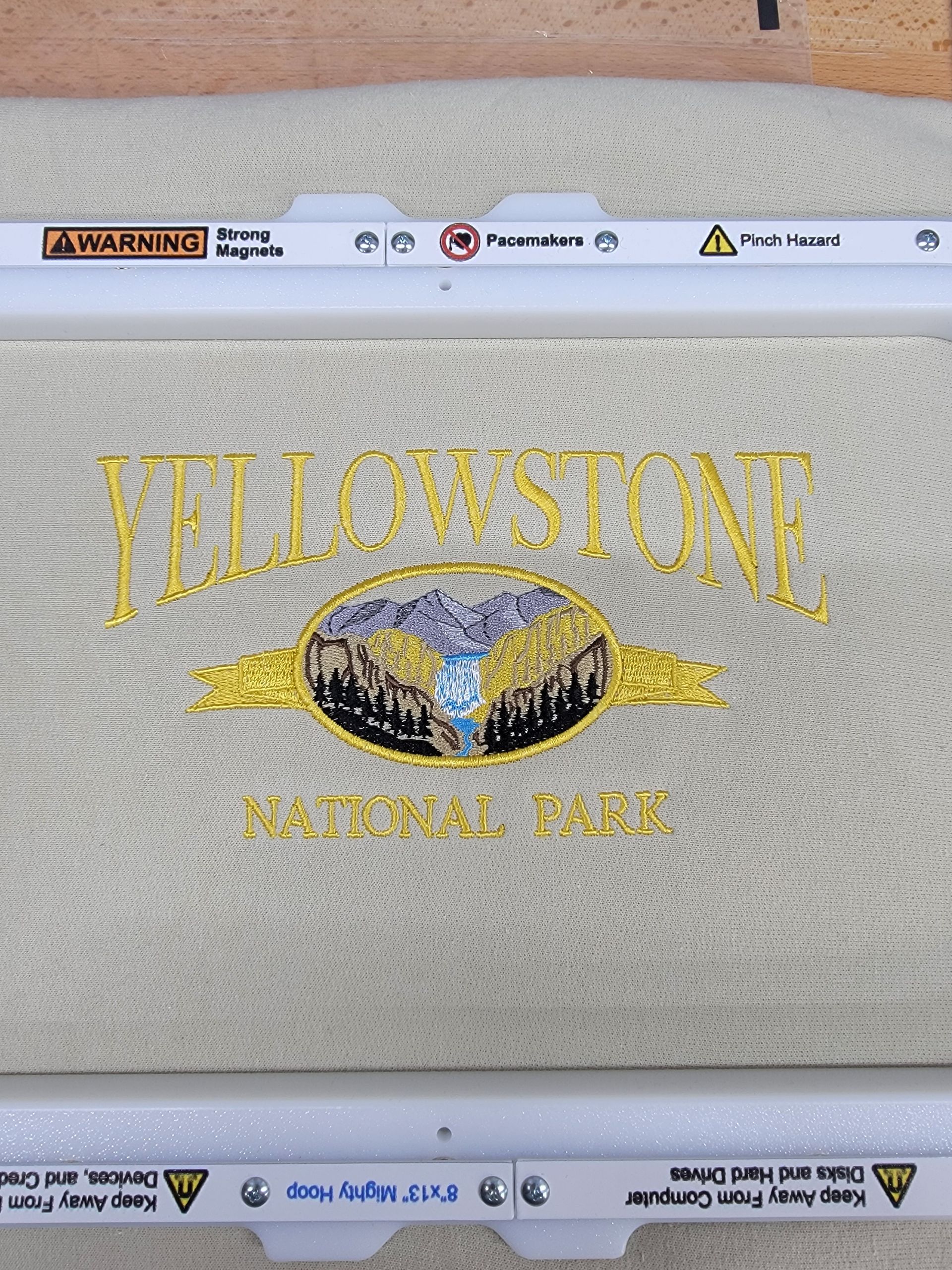 Yellowstone National Park Embroidered Crewneck Sweatshirt or Hoodie