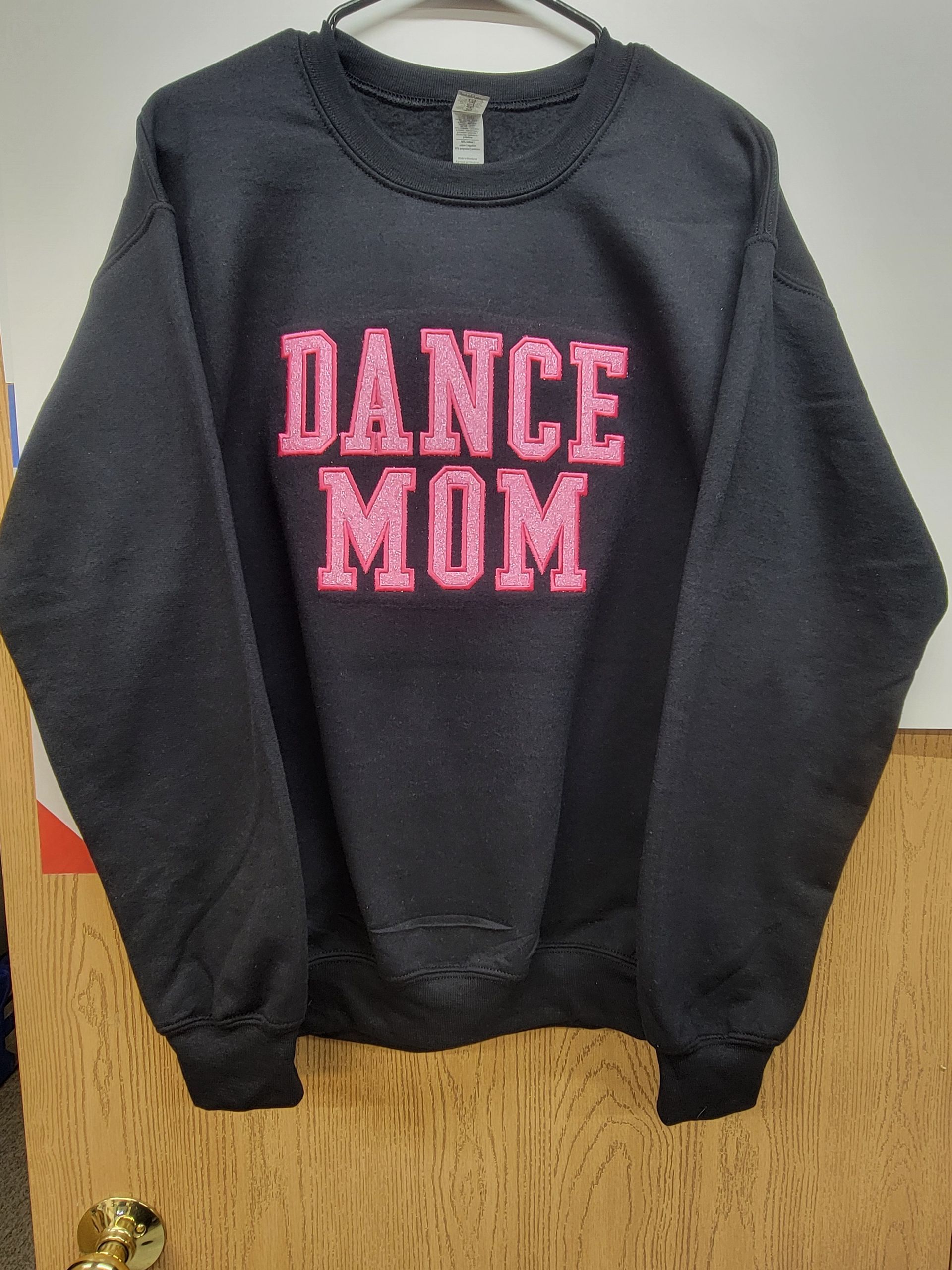 Dance Mom Glitter Embroidered Sweatshirt - Dance Competition Shirts - Cheer Mom Sweatshirt - Personalized Glitter Sweatshirt - Dance Mom Top