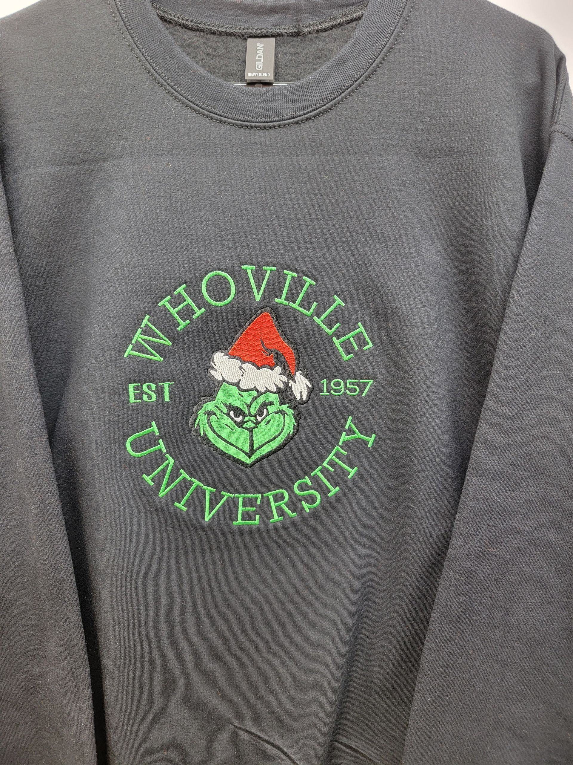 Whoville University Sweatshirt or Hoodie - New & Improved 2024 Design - Great Holiday Sweatshirt