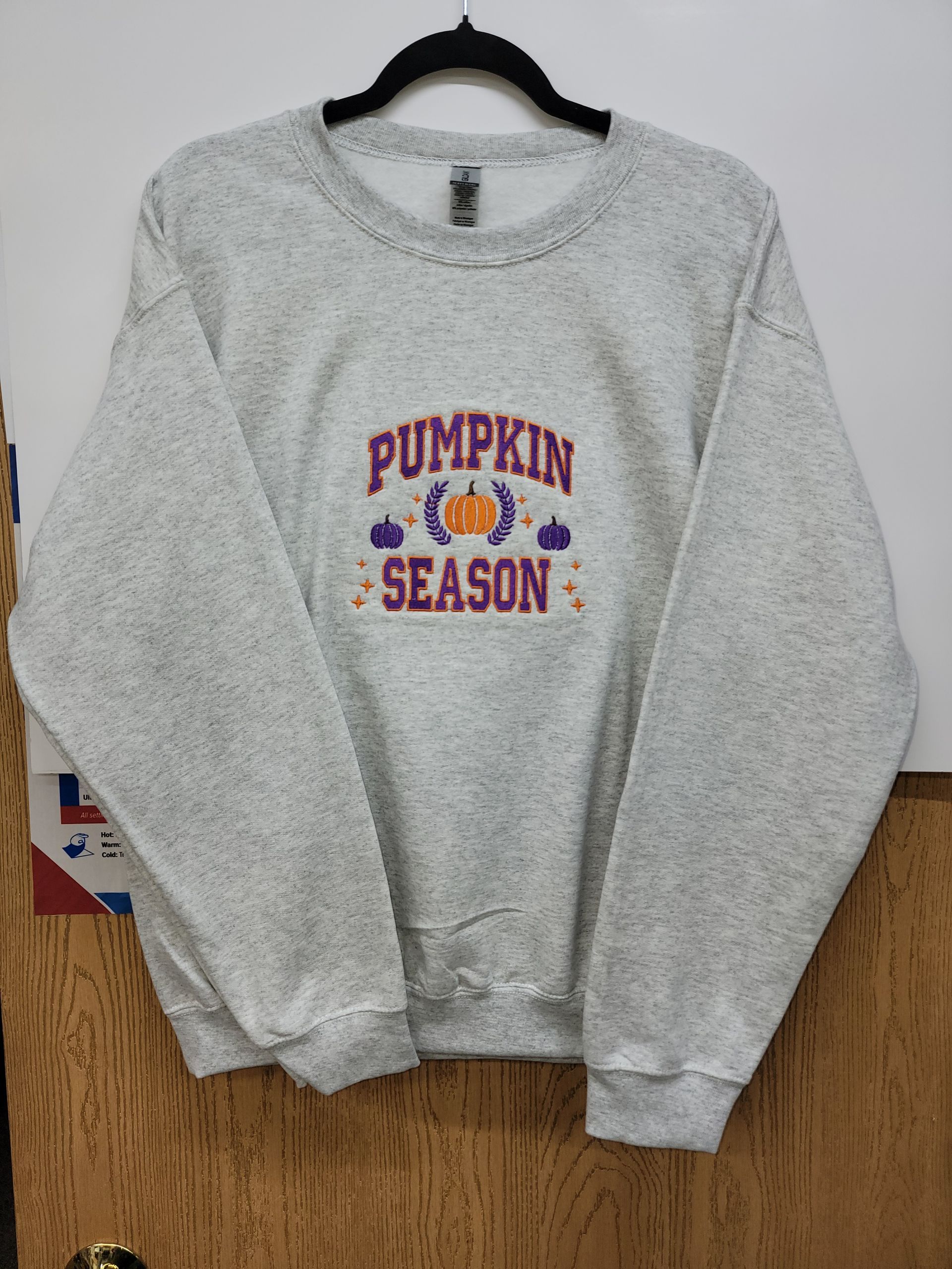 Pumpkin Season Fall Embroidered  Sweatshirt or Hoodie Great Design - Colorful Fall Sweatshirt or Hoodie