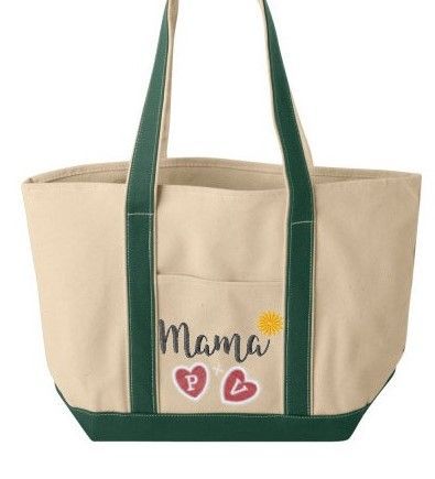 Custom Embroidered Canvas Tote Bag, Bachelorette Gift, School Bag, Boat Bag -  2 Sizes