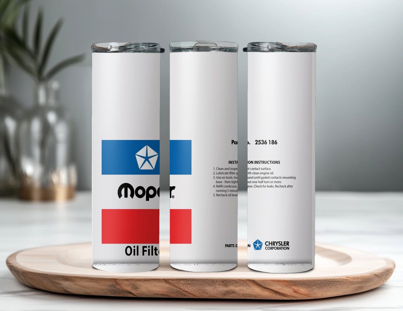 Mopar Oil Filter - 20 oz Tumbler - Available in Clean or Grungy Design