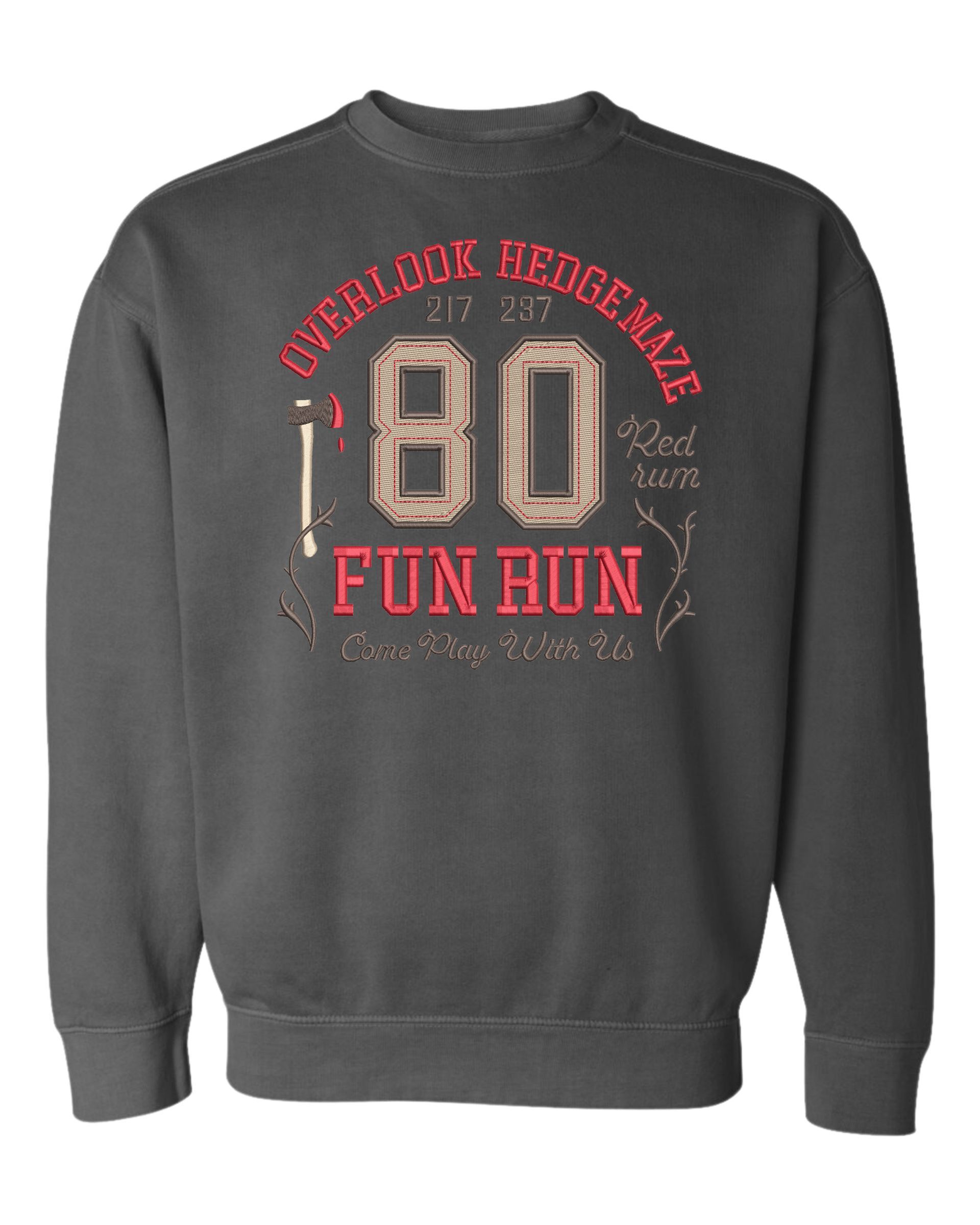 Overlook Hedgemaze Fun Run  Embroidered Sweatshirt, Comfort Colors Embroidered