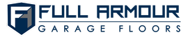 Logo of Full Armour Garage Floors; blue and grey color scheme with a stylized letter F.
