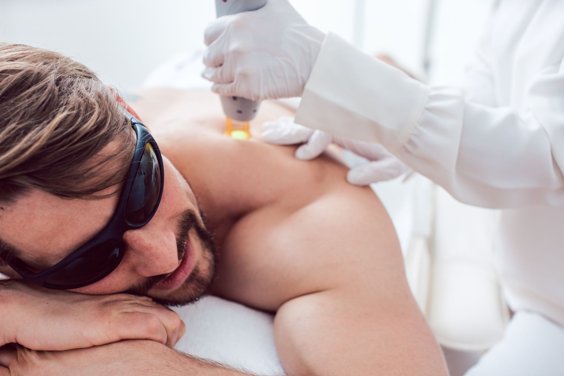laser hair removal white male back