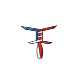 A red , white and blue tie with the american flag on it.