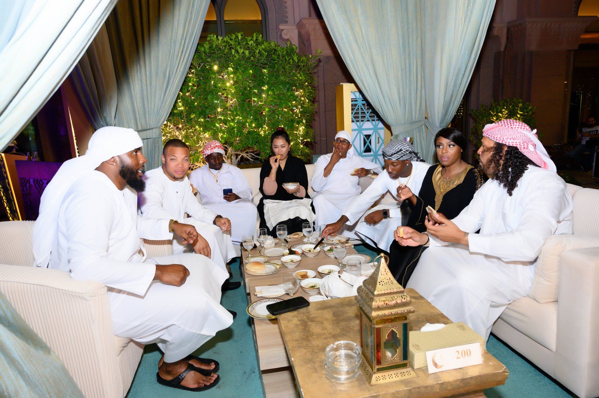 Stephanie LaPierre (CEO) and several others having a catered dinner