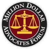Million Dollar Advocates Forum logo with scales of justice.