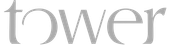 The word tower is written in black and white on a white background.