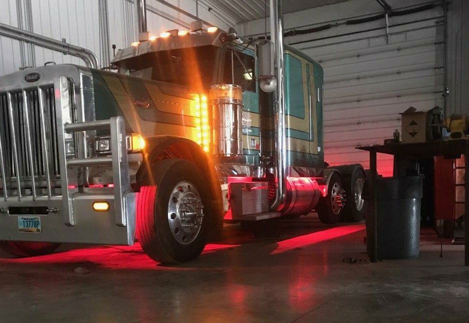 Truck on a warehouse