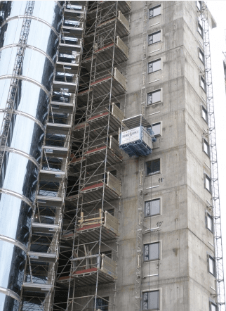 piattaforma elevatrice per ristrutturazione condominio
