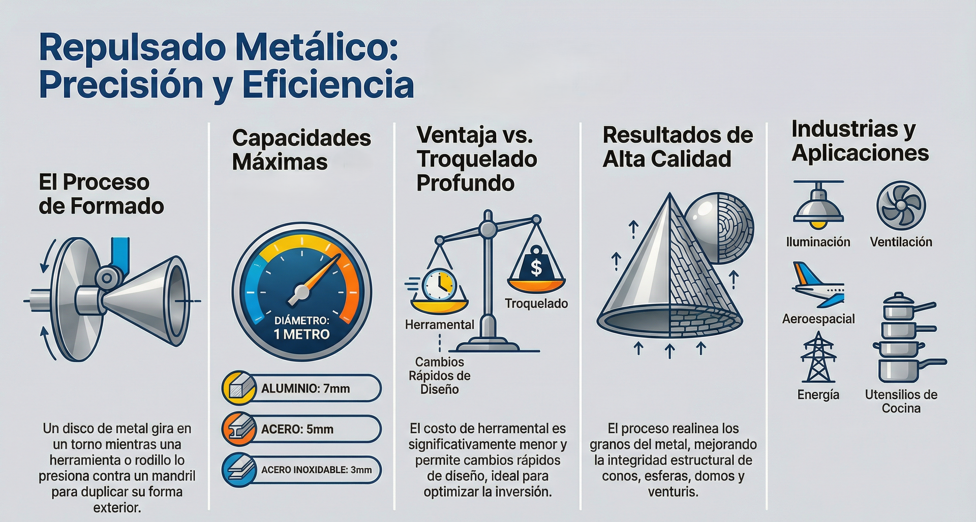 Proceso de repulsado metálico 