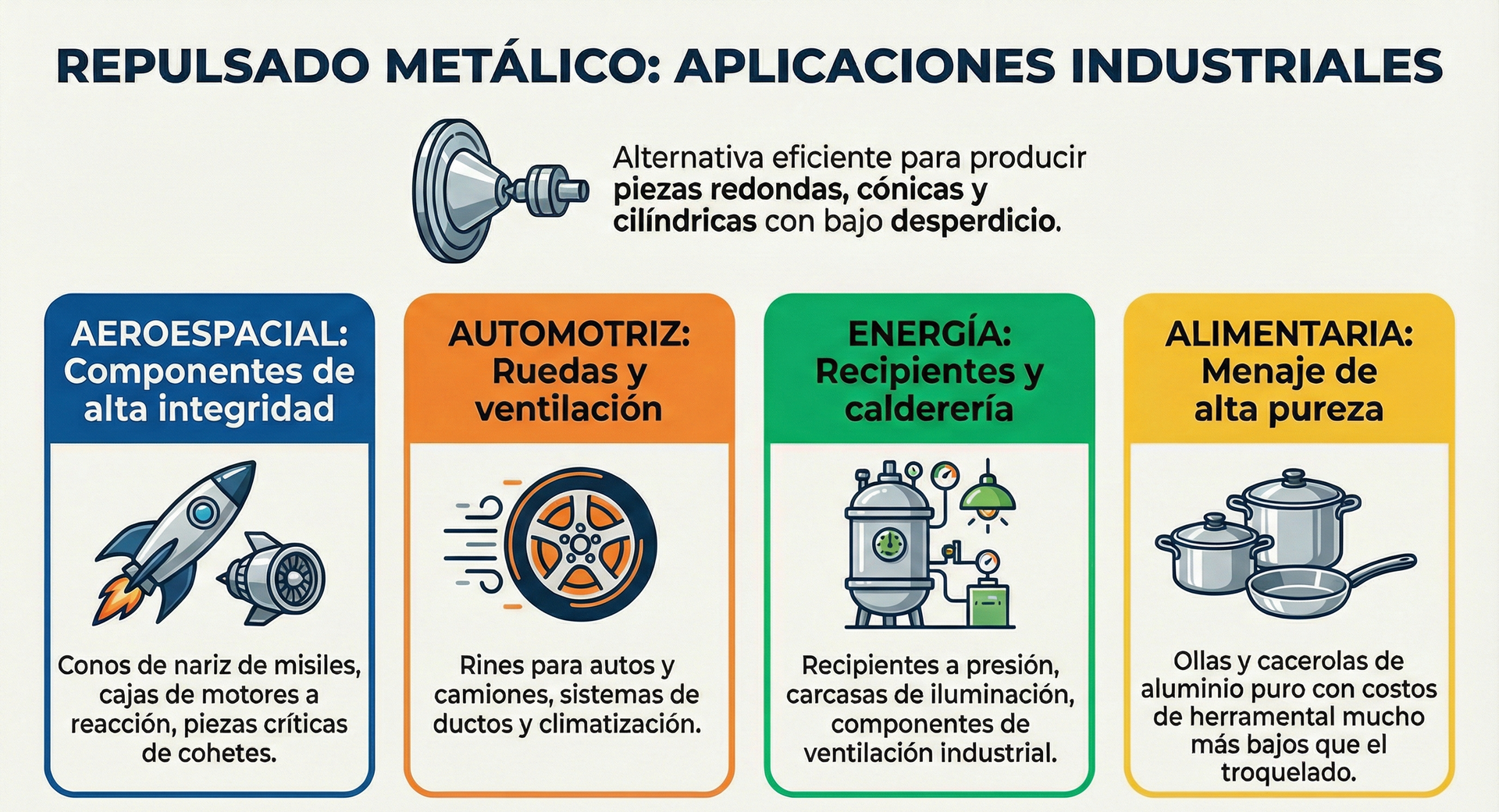aplicaciones industriales repulsado metalico 