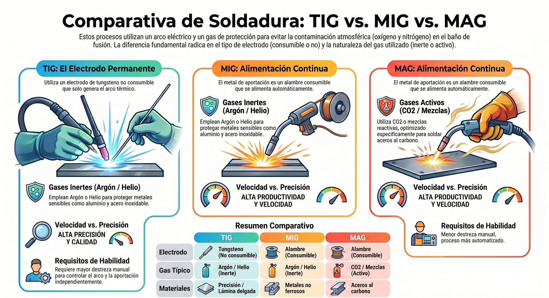 soldadura TIG vs MIG