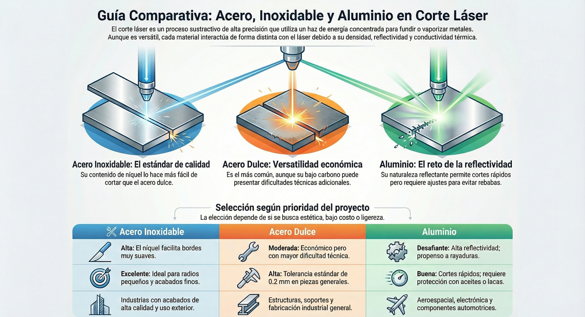 meteriales corte laser