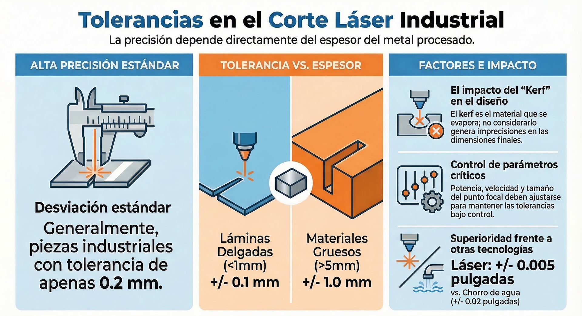 tolerancias corte laser