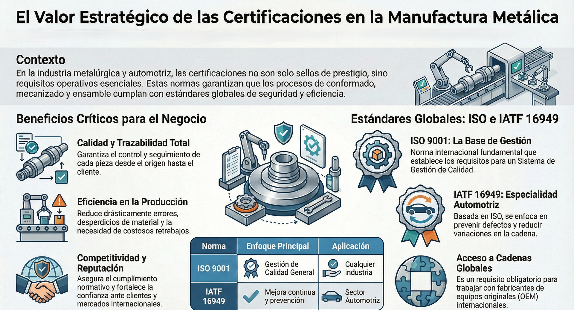 certificaciones manufactura metalica
