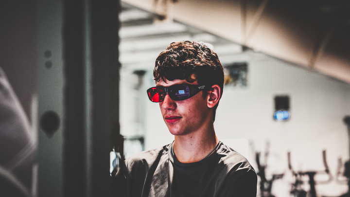 Athlete wearing Visual Edge vision training glasses