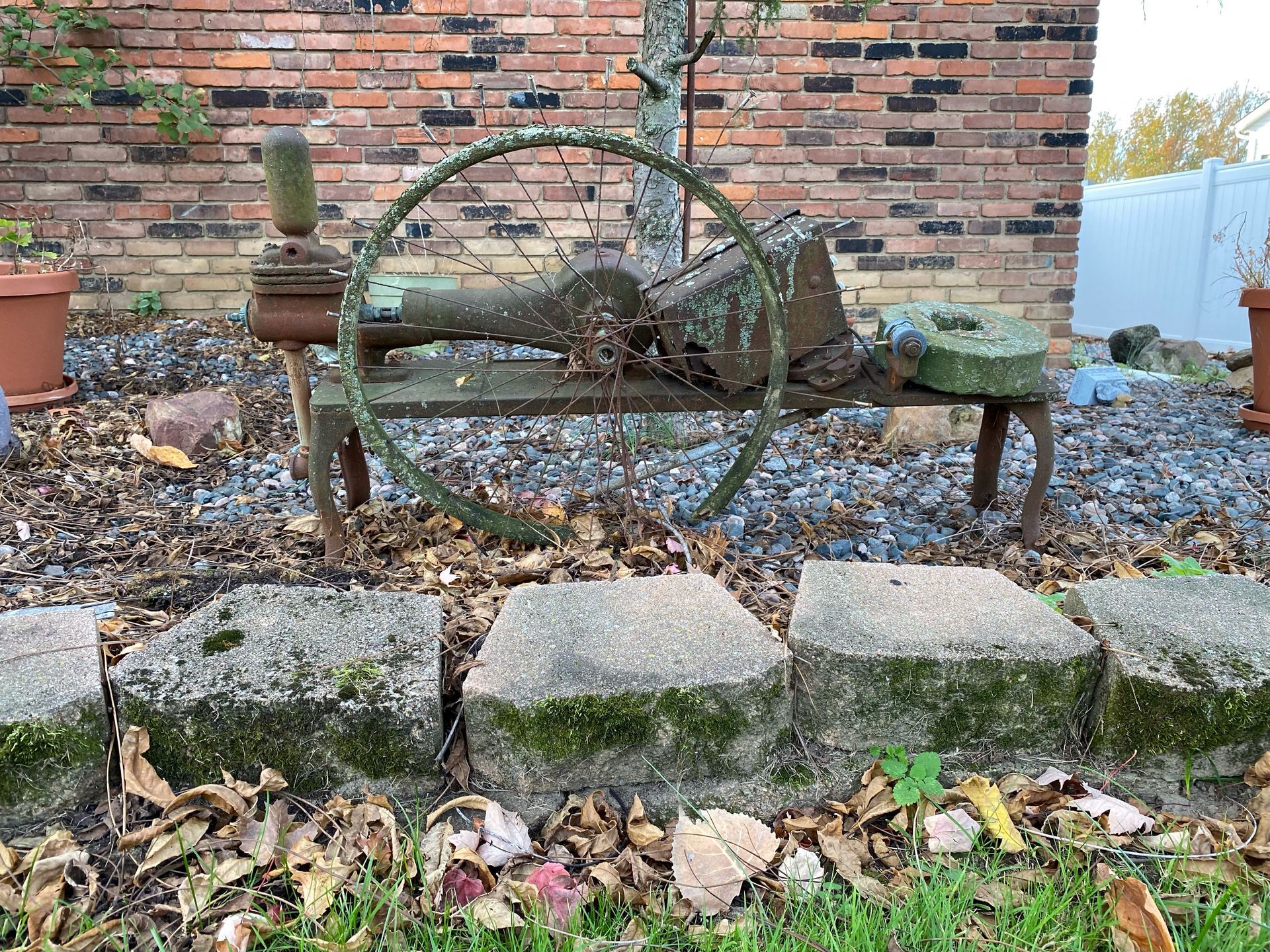 A truck is drilling a hole in the ground.