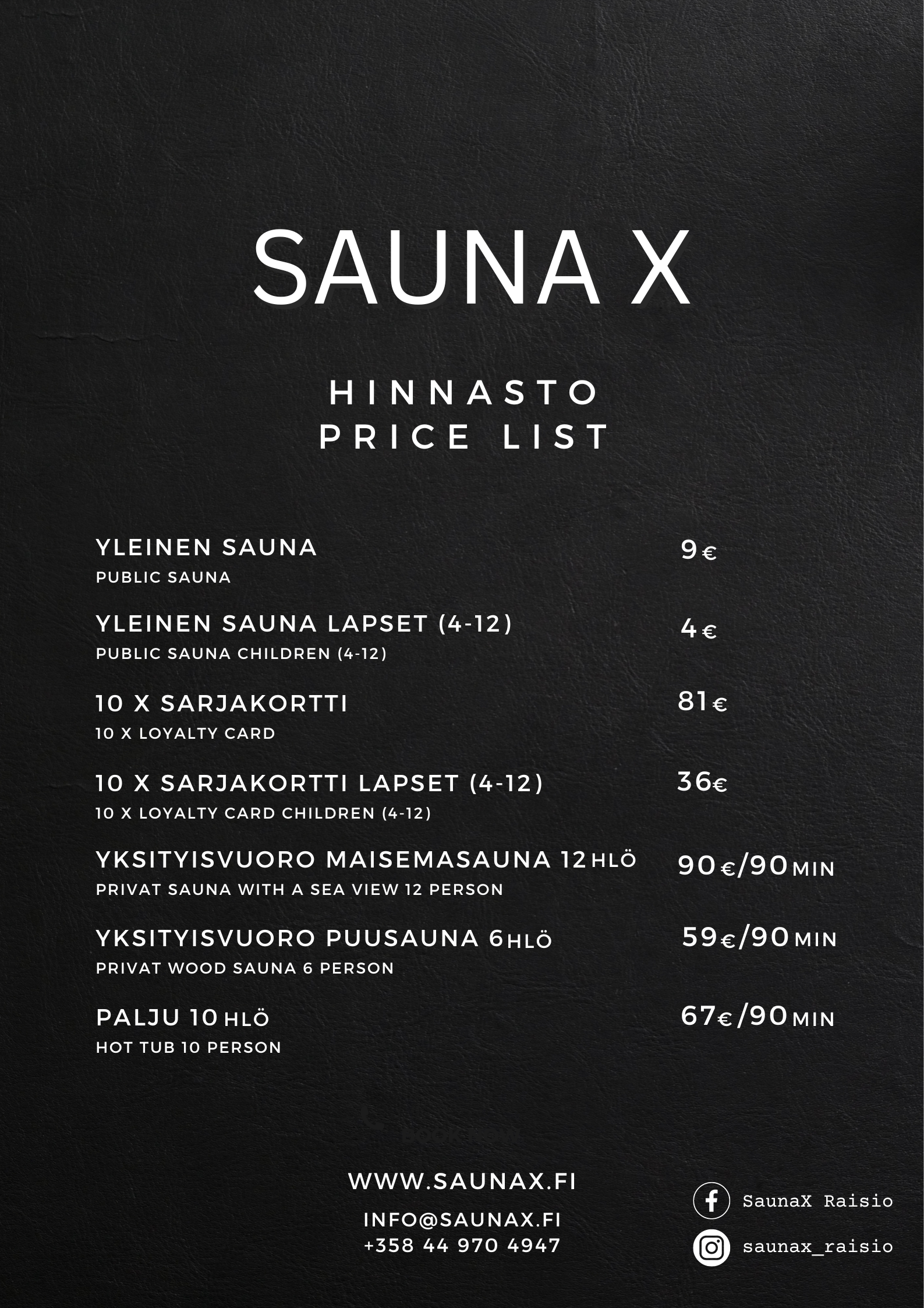 Saunax hinnasto