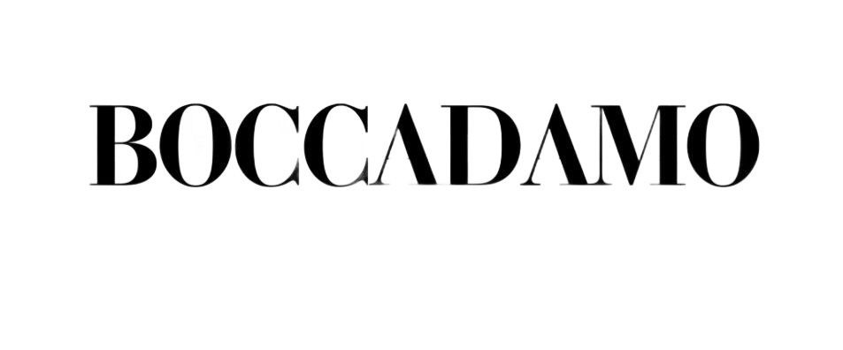 Logo per BOCCADAMO, testo nero su sfondo bianco.