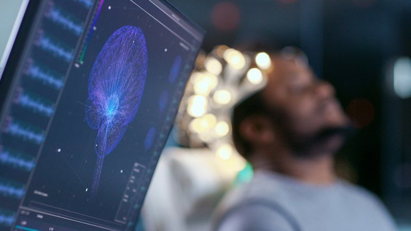 Medicaid — Man Undergoing Brain Test in Redlands, CA