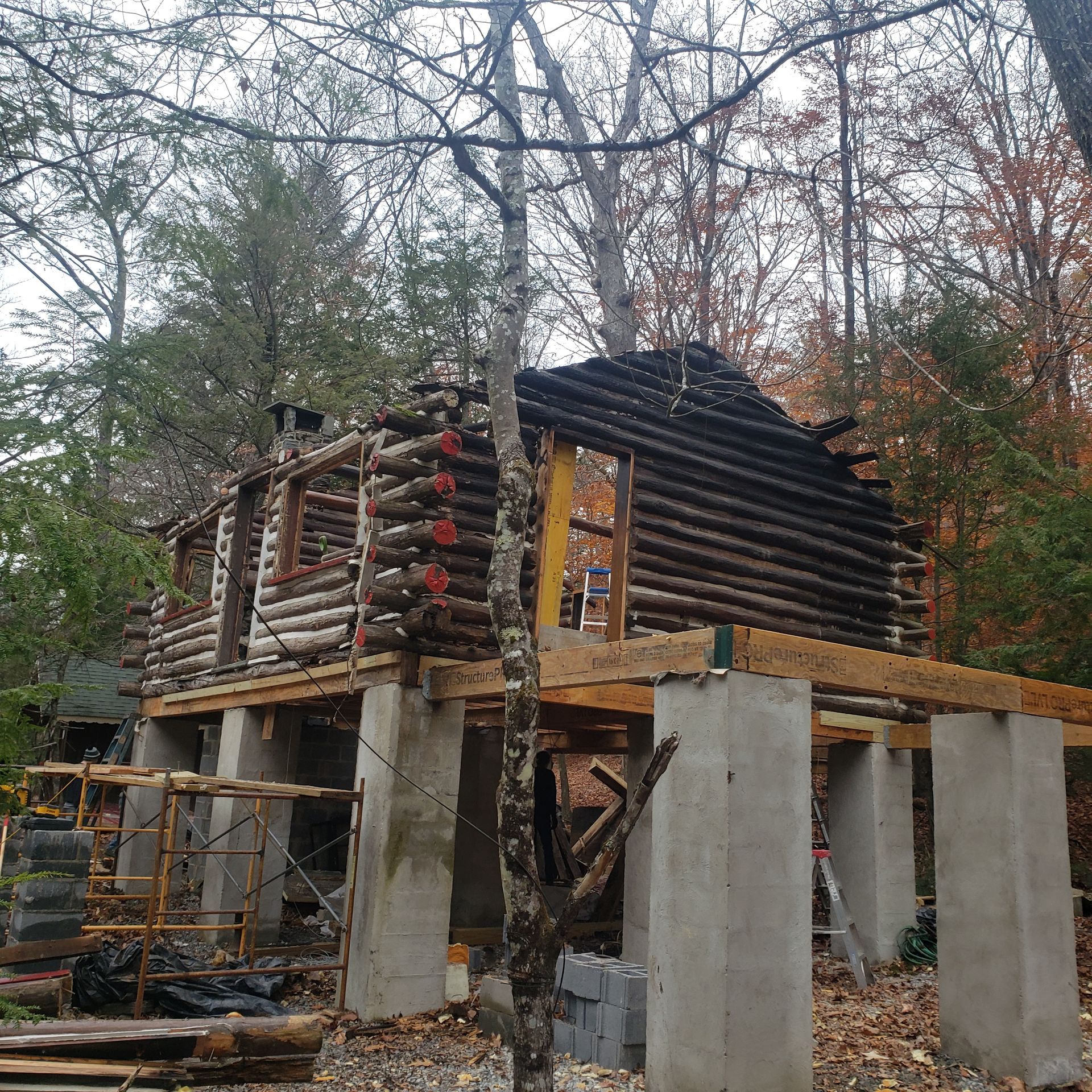 log cabin fire restoration (before picture)