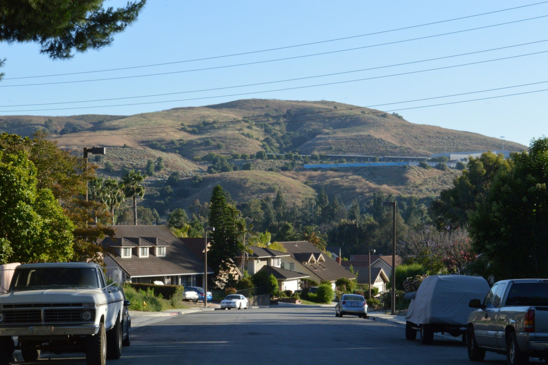 A group of people are walking across a bridge over a river in a park.