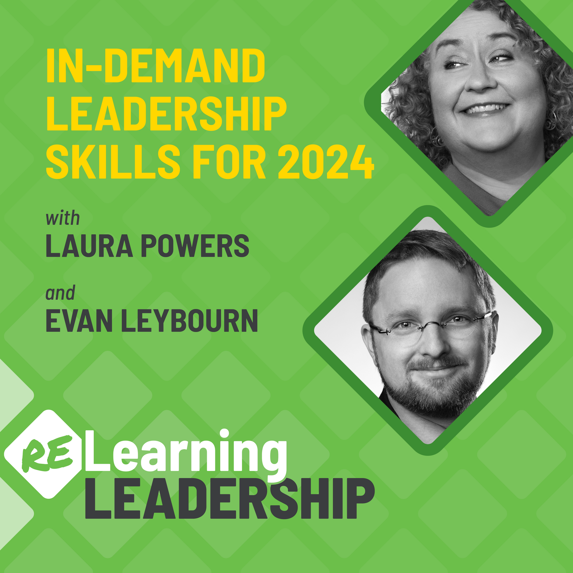 A poster for learning leadership with laura powers and evan leybourn