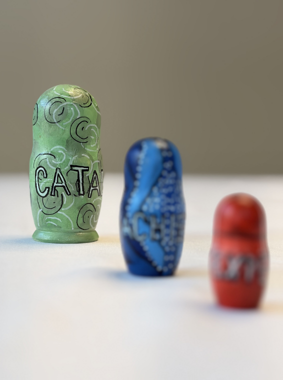 Catalyst leadership nesting doll in focus with Achiever and Expert dolls receding behind