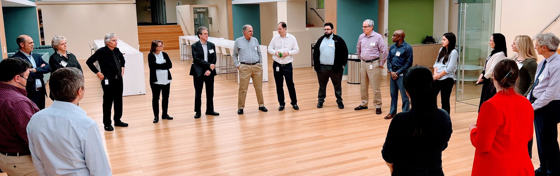 A group of InterSystems employees in an ALJ closing circle