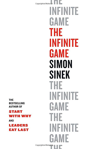 The cover of the book the infinite game by simon sinek