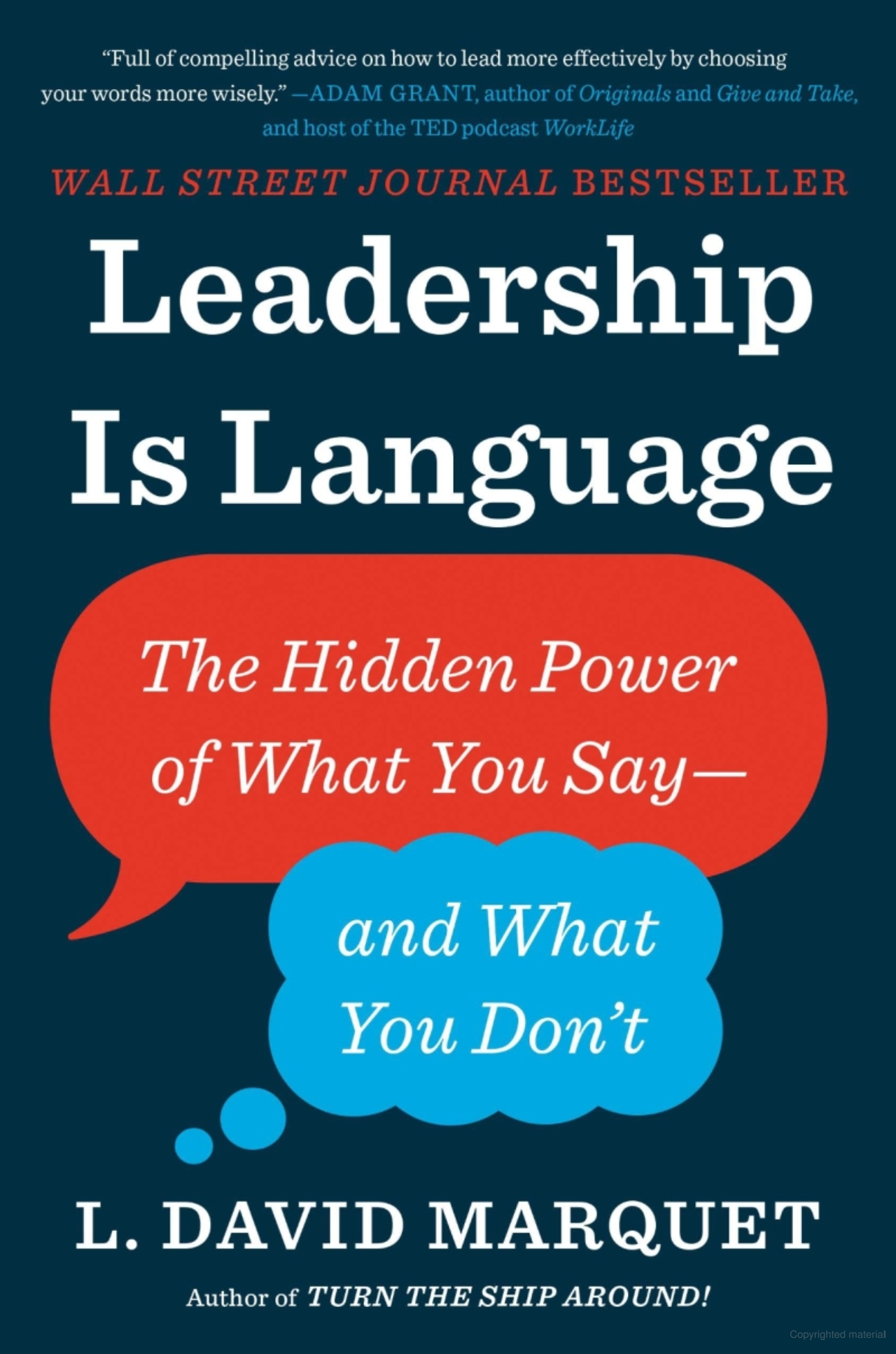 The cover of the book, Leadership is Language by L. David Marquet