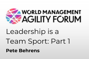 World management agility forum leadership is a team sport part 1