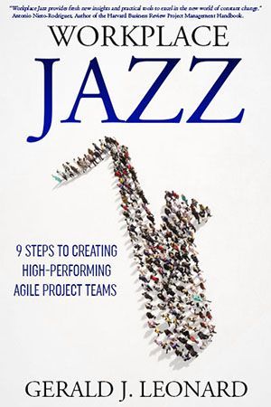The cover of a book titled workplace jazz by gerald j. leonard