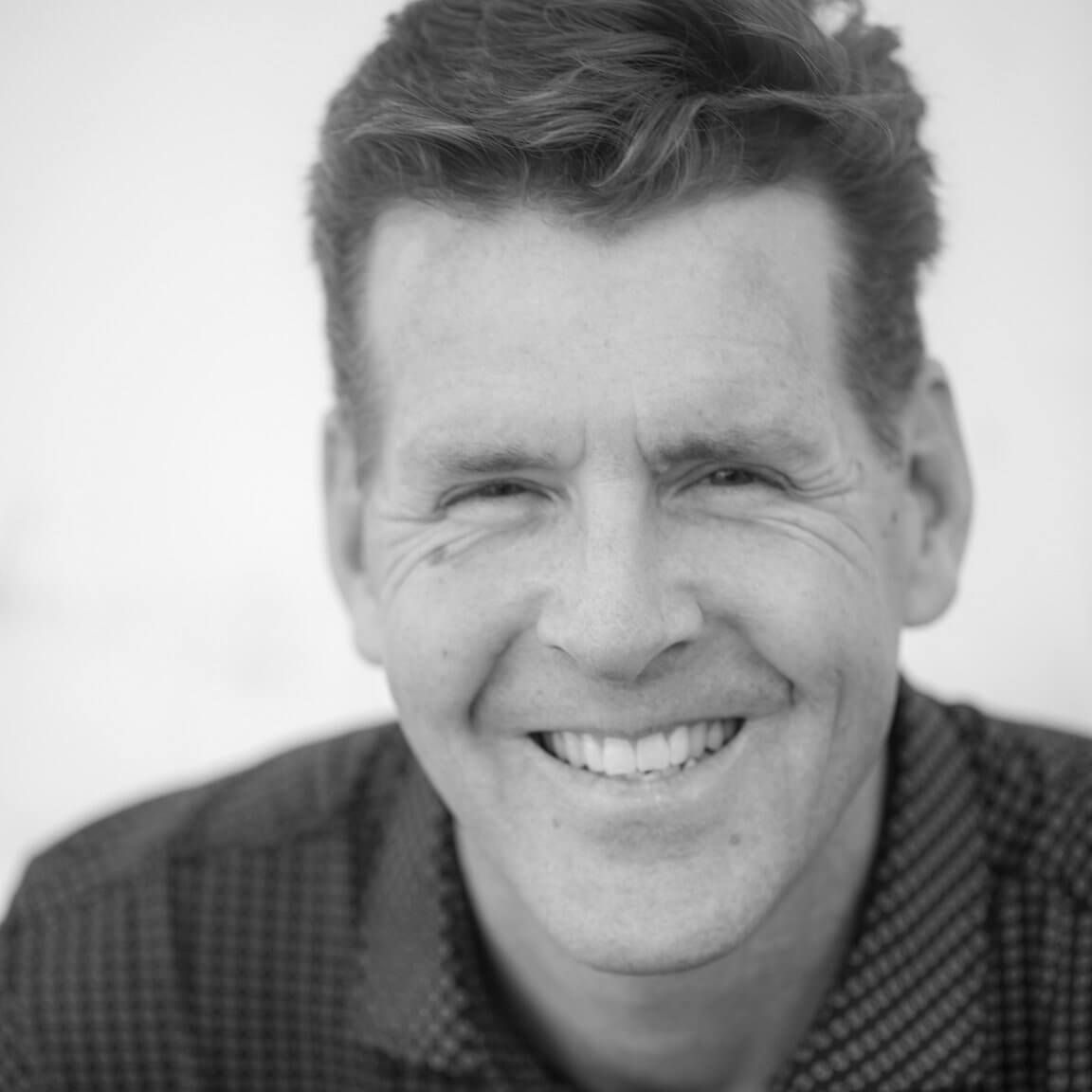 Black and white headshot of Pete Behrens, founder of Agile Leadership Journey