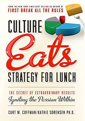 The cover of a book titled culture eats strategy for lunch.