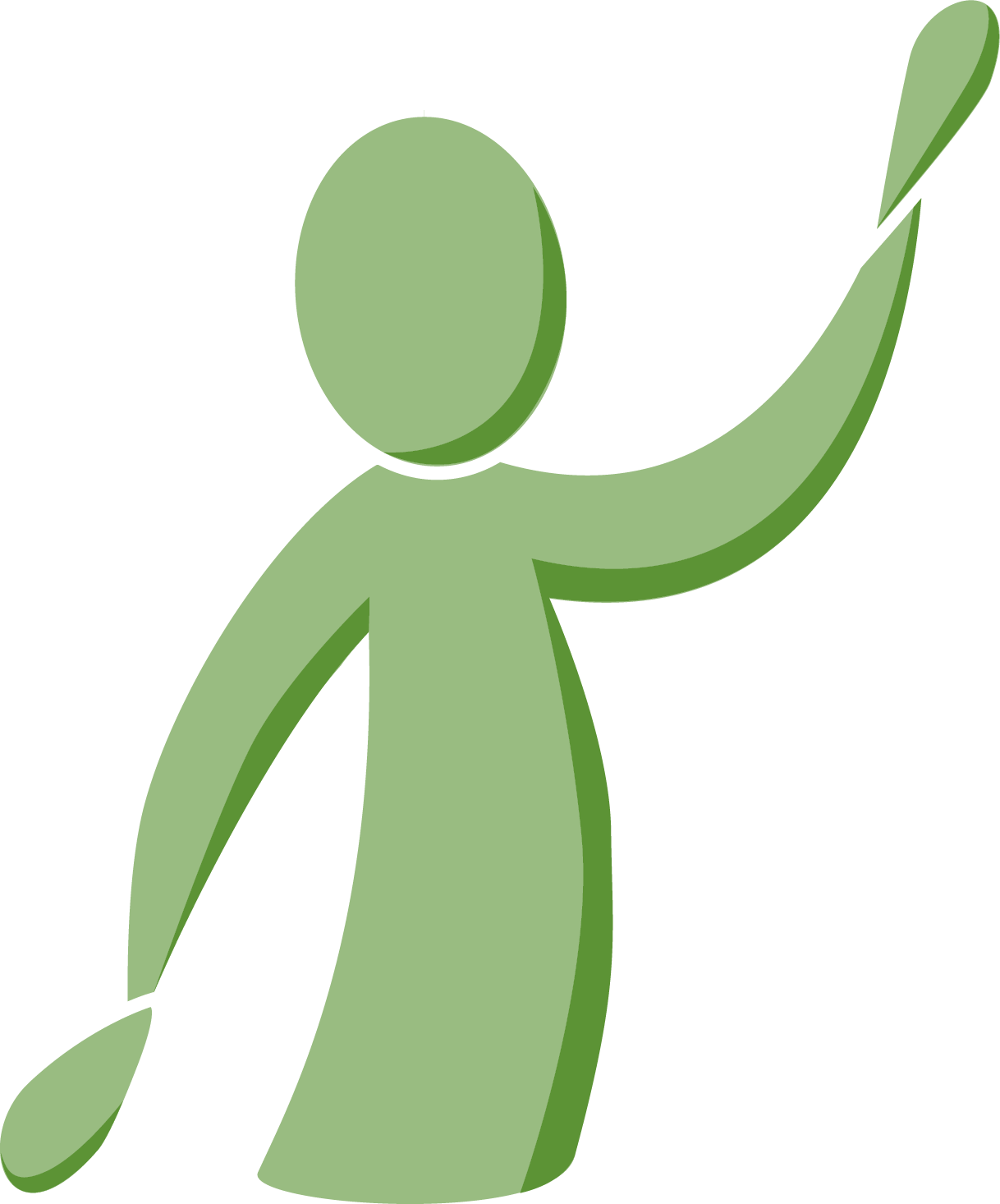 A green icon of a person with a spoon in their hand