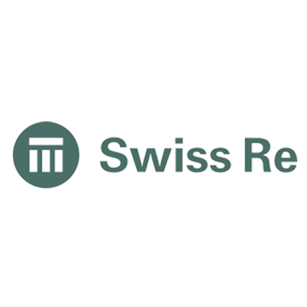 A logo for swiss re is shown on a white background.