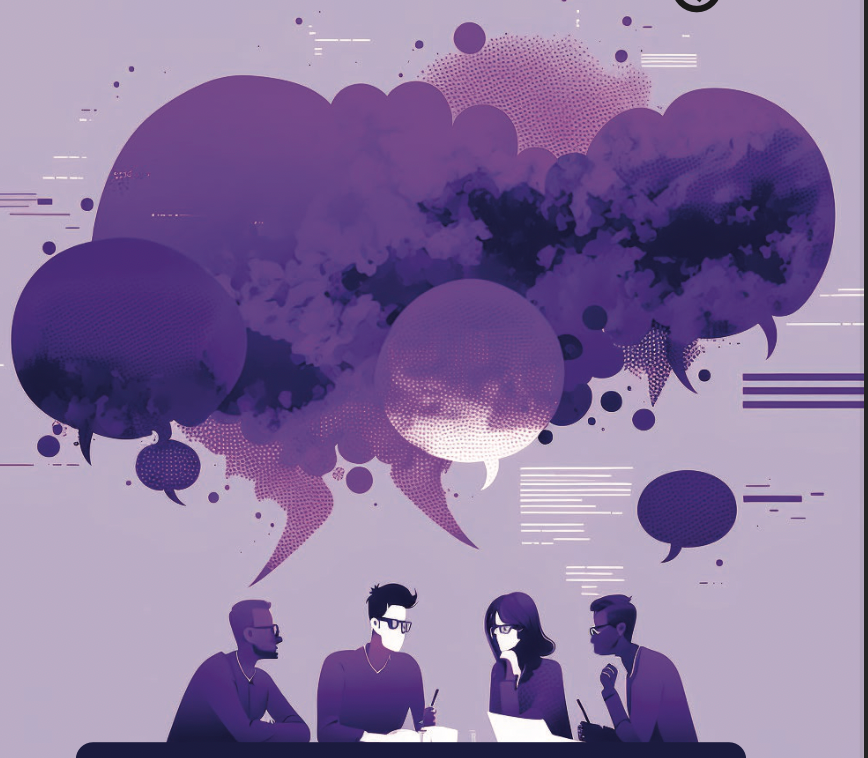 illustration of people brain storming