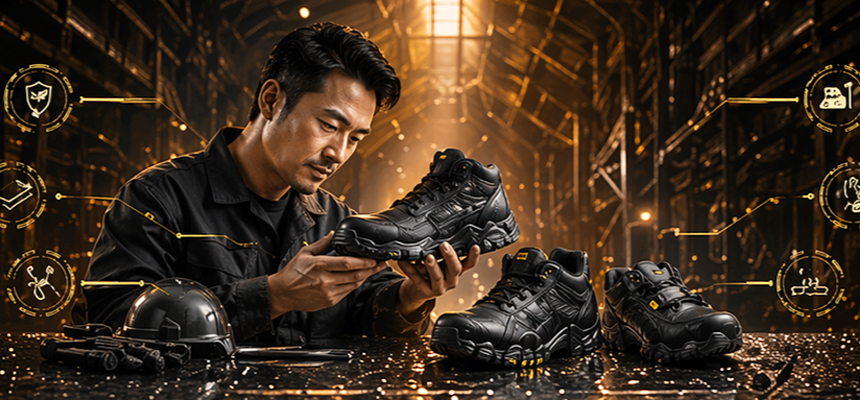 一名身穿安全背心的人正在搬運一個棕色紙箱，可能是在卸貨。