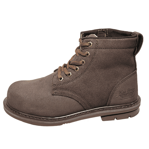 KS MIB-M6001真皮寬楦鋼頭安全鞋-咖色