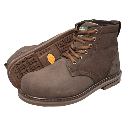 KS MIB-M6001真皮寬楦鋼頭安全鞋-咖色